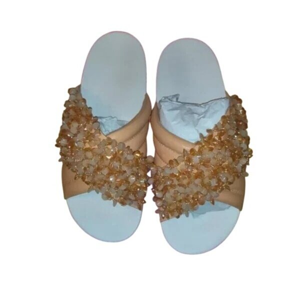 Tory Burch Logan Beaded Leather Slides - Picture 4 of 5
